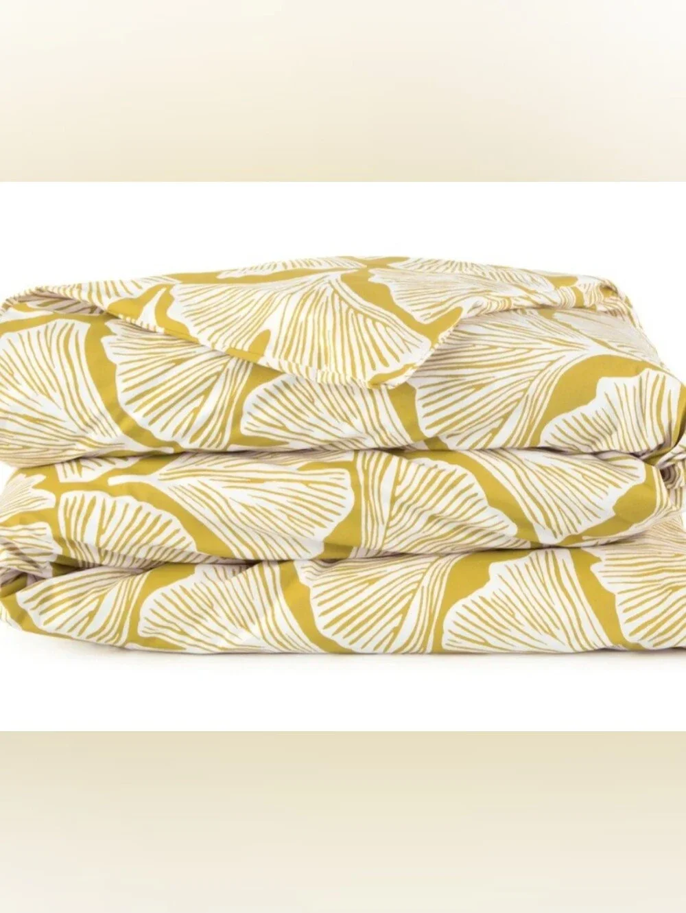 New Novogratz by Utica King Size 7 Pc Comforter Set Feather Palm Golden Mustard